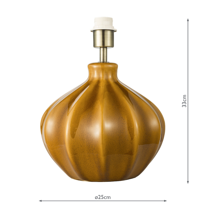 Dar Amrita Caramel Ceramic Table Lamp - Base Only