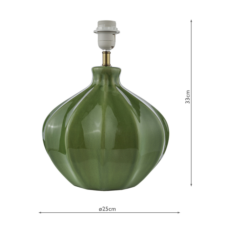 Dar Amrita Green Ceramic Table Lamp - Base Only