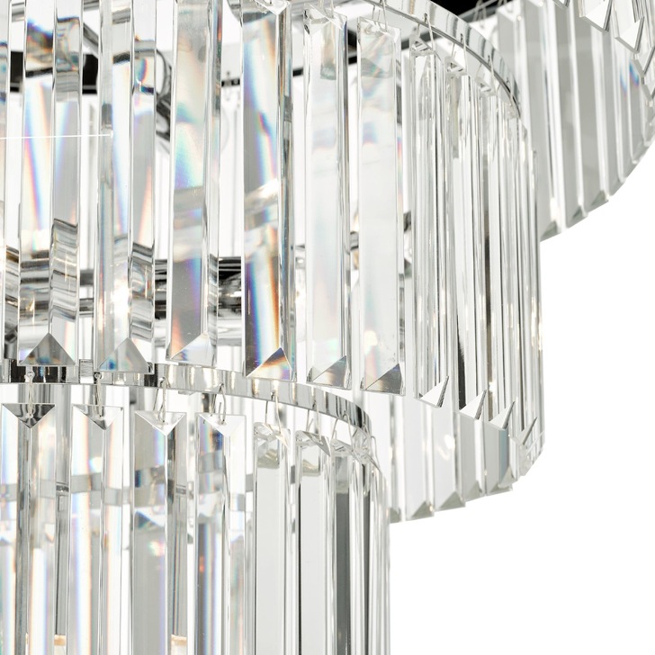 Dar Angel Polished Chrome 8 Light Crystal Pendant