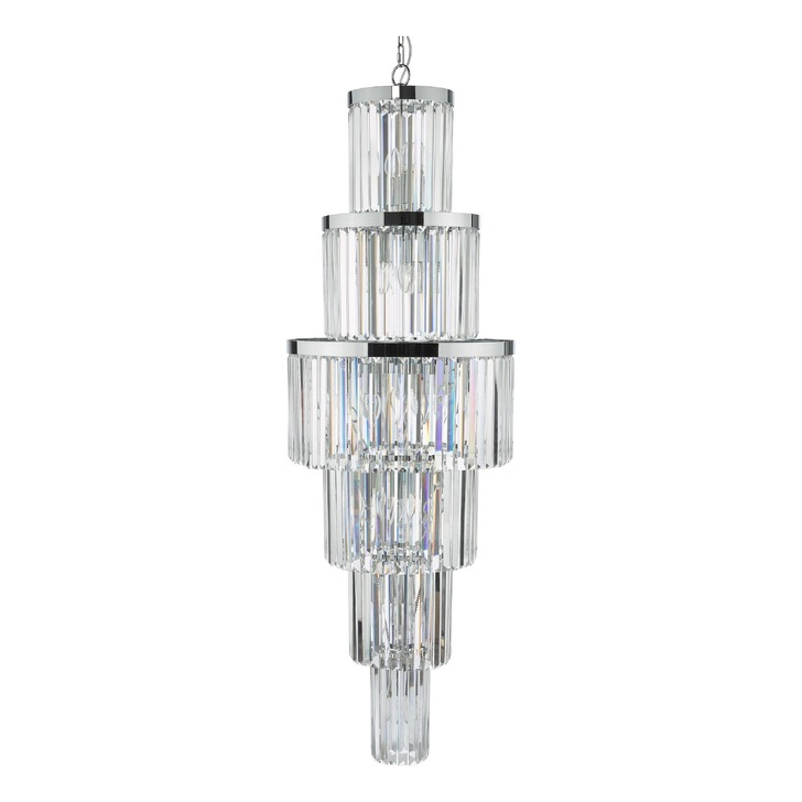 Dar Angel Polished Chrome Extra Large 28 Light Crystal Pendant