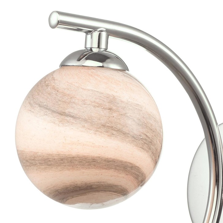 Dar Atiya Polished Chrome Single Wall Light Complete With Planet Style Glass