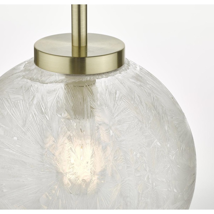 Dar Avari AVA0141 Single Pendant In Satin Brass Finish With Clear Frosted Glass