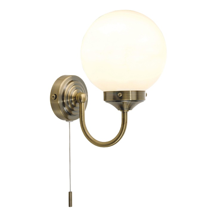 Dar Barclay BAR0775 Antique Brass Single Wall Light - IP44