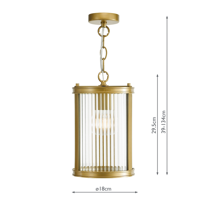 Dar Bianka Pendant Satin Bronze and Ribbed Glass