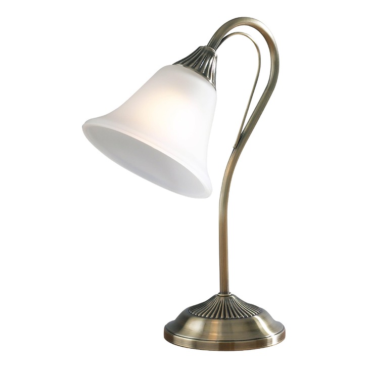 Dar Boston BOS40 Antique Brass Finish Table Lamp