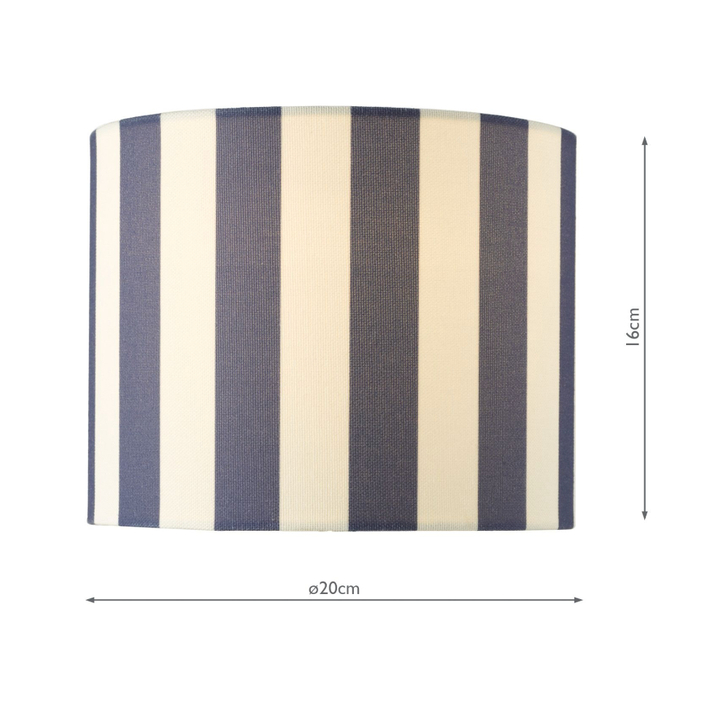 Dar Cicada 20cm Blue And White Striped Drum Shade - 20cm