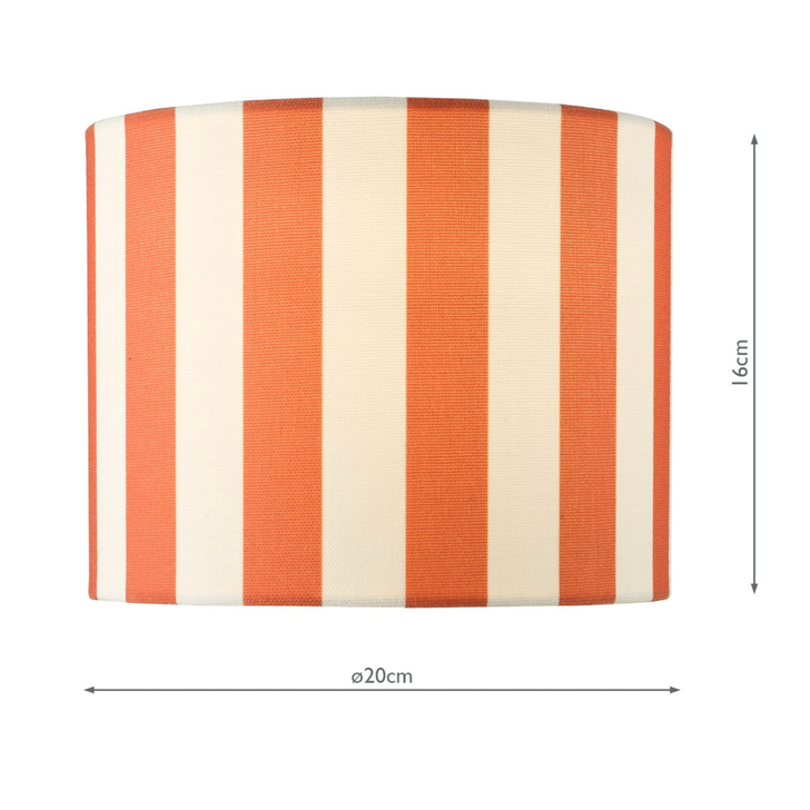 Dar Cicada 20cm Orange And White Striped Drum Shade - 20cm