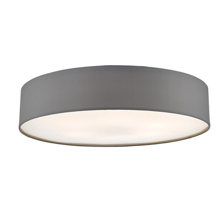 Dar Cierro CIE4839 6 Light Flush Ceiling Light In Grey With Frosted Diffuser