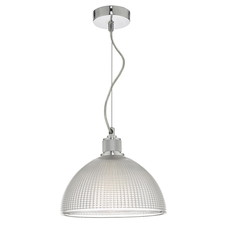 Dar Cytheria CYT0108 Single Pendant In Polished Chrome Finish With Clear Glass Shade