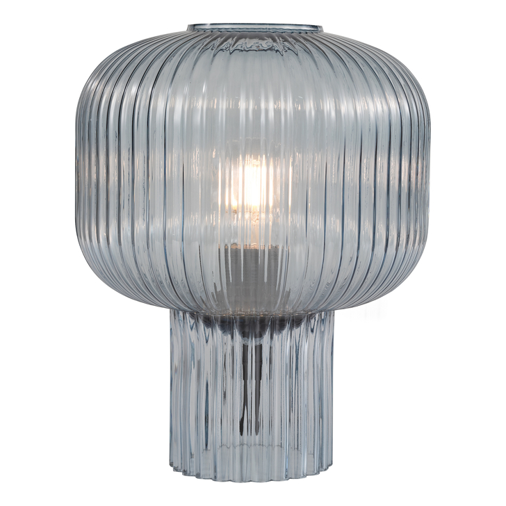 Dar Demarius Blue Ribbed Glass Table Lamp
