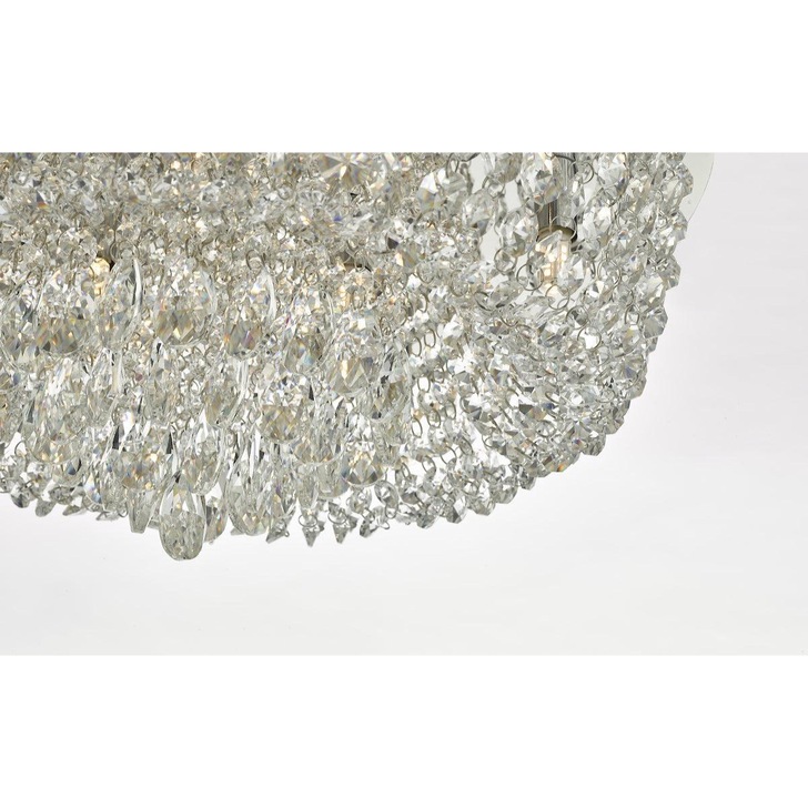 Dar Eitan EIT5008 9 Light Flush Ceiling Light In Polished Chrome & Crystal Finish