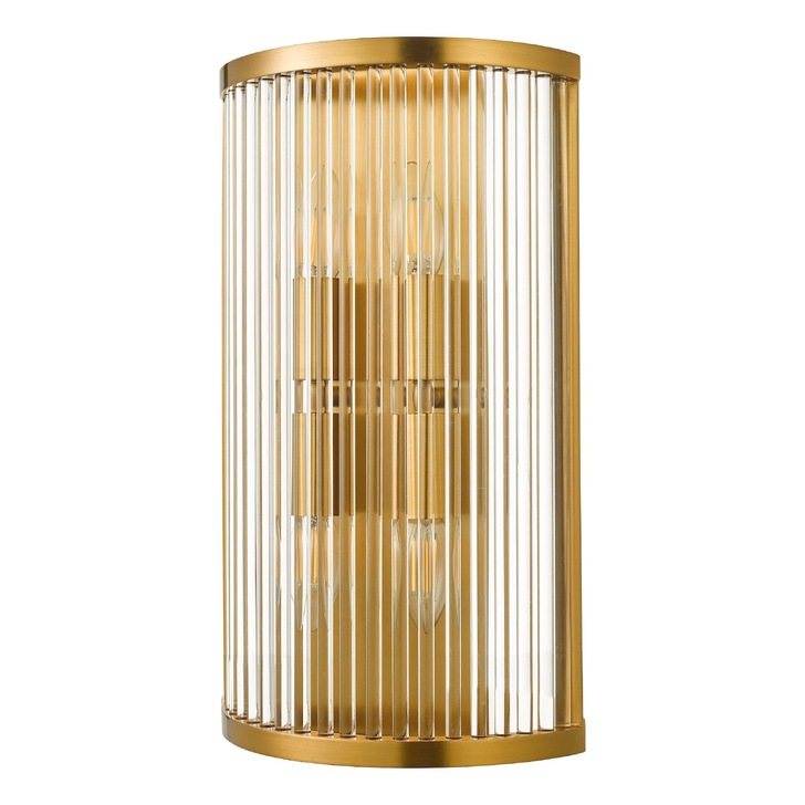 Dar Eleanor Natural Brass/Glass 4 Light Wall Light