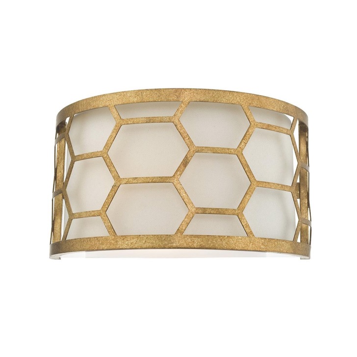 Dar Epstein EPS0712 Single Wall Light In Gold Leaf Finish Complete With Ivory Shade