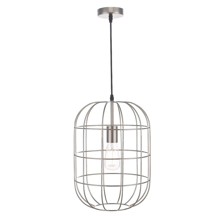 Dar Eudora EUD0146 Single Pendant In Satin Nickel Finish