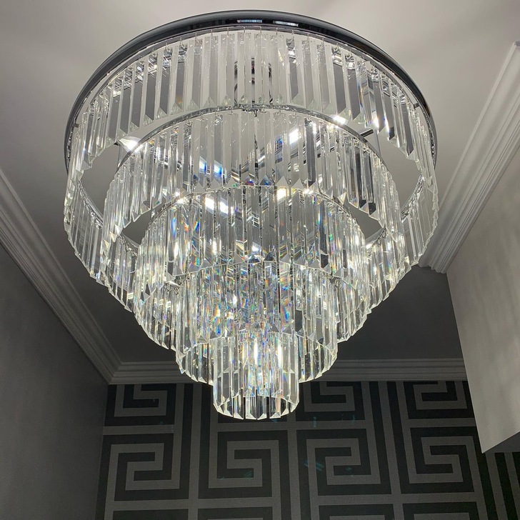 Dar Eulalia Polished Chrome 12 Light Crystal Chandelier - EUL1250