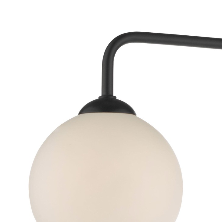 Dar Feya 3 Light Semi Flush Ceiling Light in Matt Black Complete With Opal Glasses