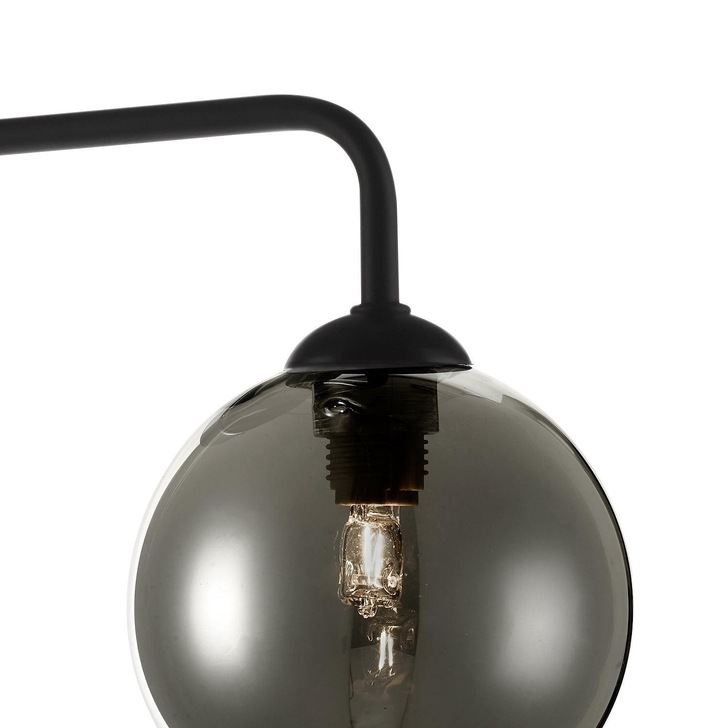 Dar Feya 3 Light Semi Flush Ceiling Light in Matt Black Complete With Smoked Glasses