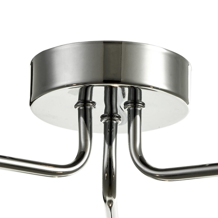 Dar Feya 3 Light Semi Flush Ceiling Light in Polished Chrome Complete With Smoked Glasses