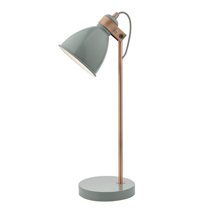 Dar Frederick FRE4239 Gloss Grey & Satin Copper Task Lamp