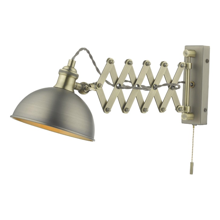 Dar Governor Extendable Single Spotlight In Antique Chrome And Antique Brass