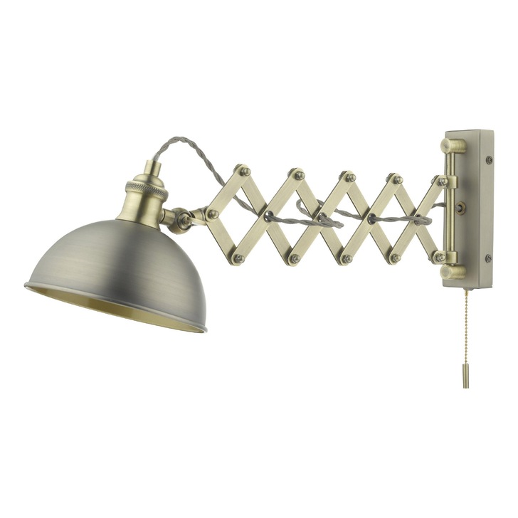 Dar Governor Extendable Single Spotlight In Antique Chrome And Antique Brass