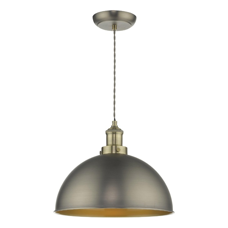 Dar Governor Single Pendant In Antique Chrome And Antique Brass Finishes