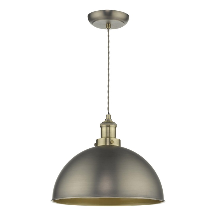 Dar Governor Single Pendant In Antique Chrome And Antique Brass Finishes