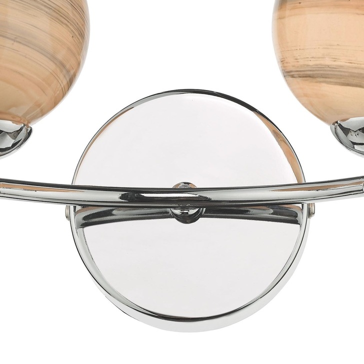 Dar Izzy 2 Light Wall Light In Polished Chrome Complete With Swirl Glass