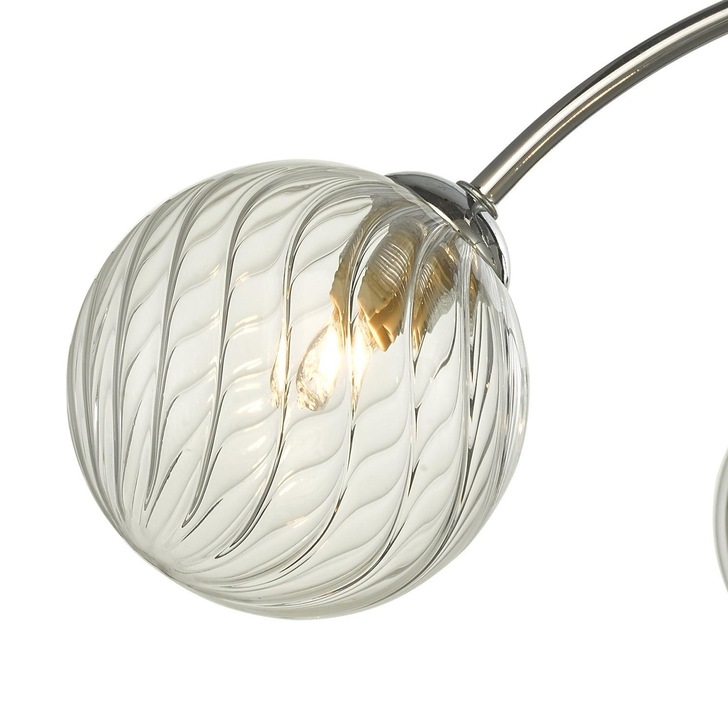 Dar Izzy 4 Light Semi-Flush Ceiling Light In Polished Chrome Complete With Twisted Glass