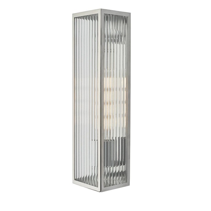 Dar Keegan KEE5044 Exterior Single Wall Light In Polished Stainless Steel Finish - IP44