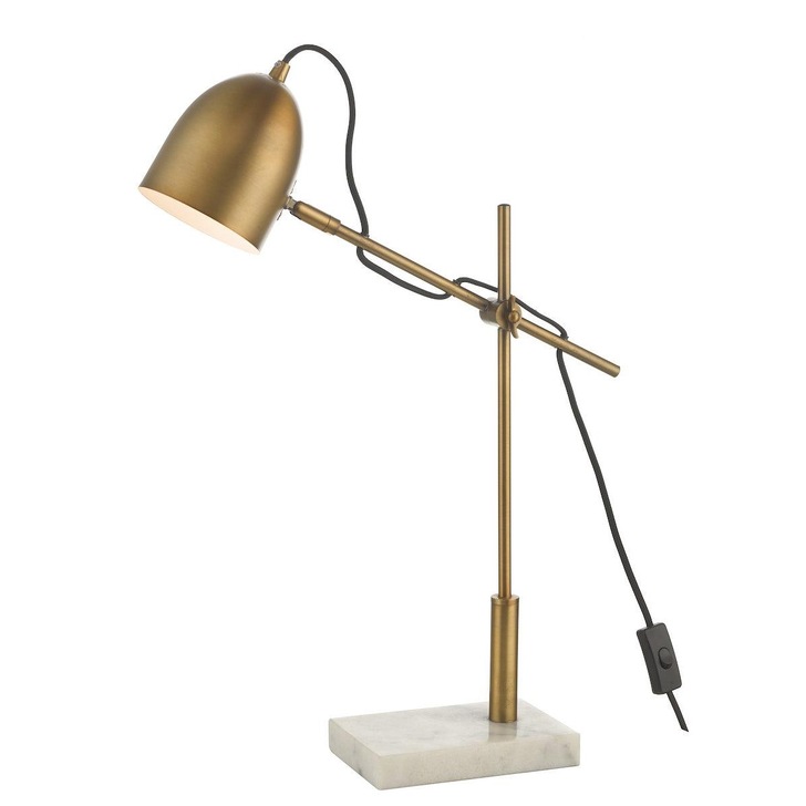 Dar Mendal MEN4263 Task Lamp In Antique Bronze & Marble Finish