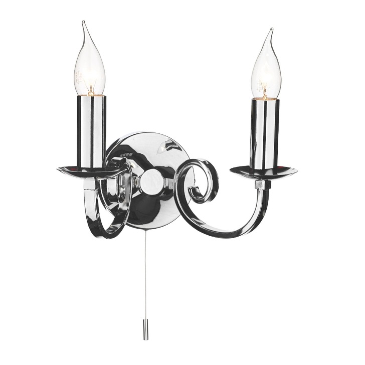 Dar Murray MUR0950 Polished Chrome Finish Double Wall Light