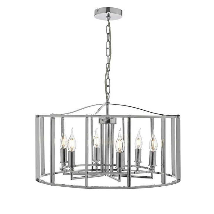 Dar Myka MYK0650 6 Light Pendant In Polished Chrome Finish