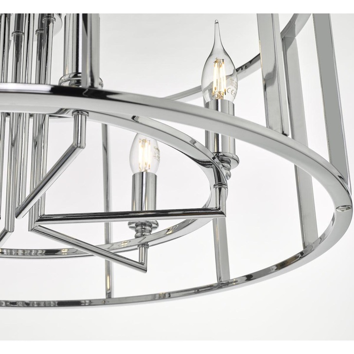 Dar Myka MYK0650 6 Light Pendant In Polished Chrome Finish