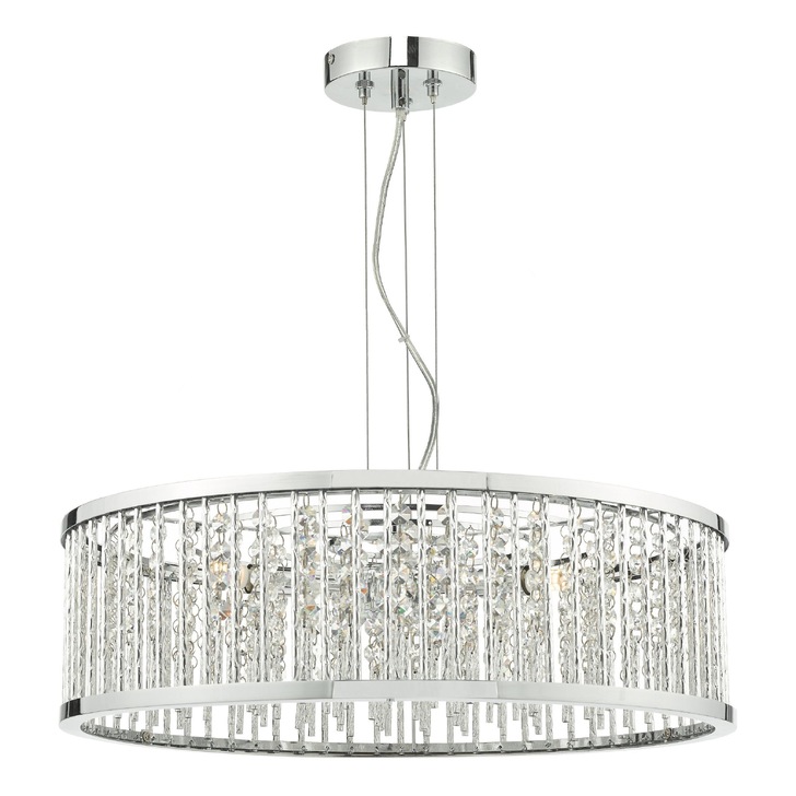 Dar Nantes Polished Chrome 5 Light Pendant