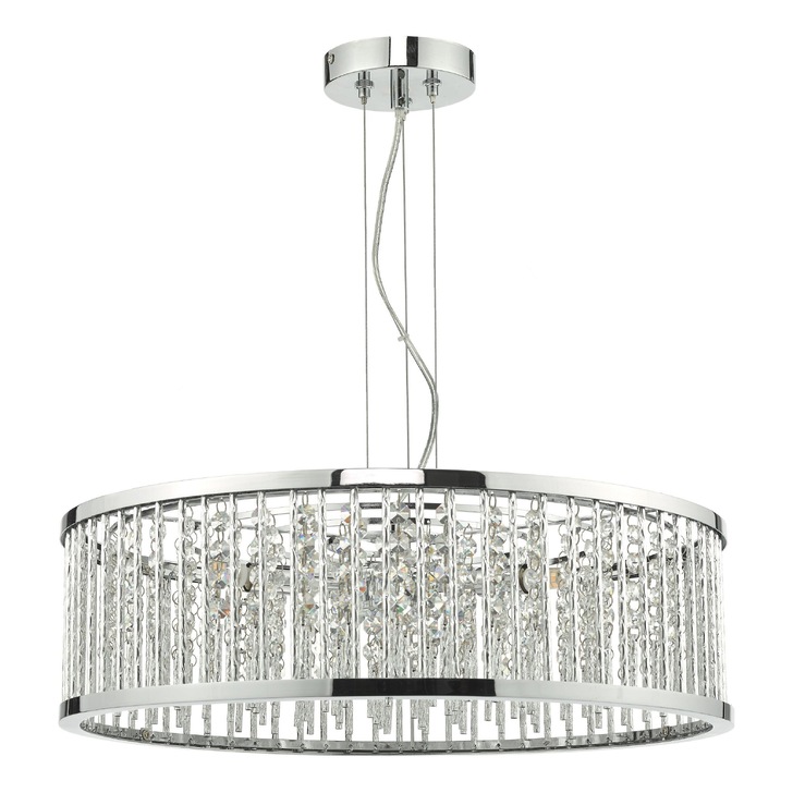 Dar Nantes Polished Chrome 5 Light Pendant