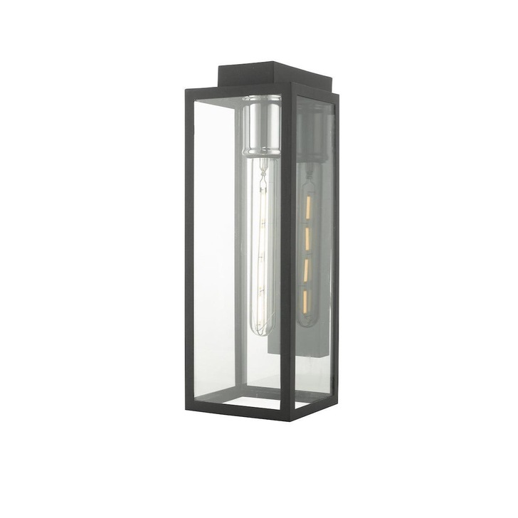 Dar Naxos NAX1522 Exterior Single Wall Light In Matt Black Finish - IP43