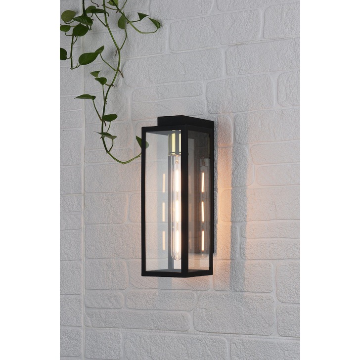 Dar Naxos NAX1522 Exterior Single Wall Light In Matt Black Finish - IP43