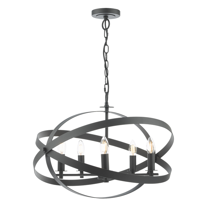 Dar Nitya 5 Light Pendant Matt Black
