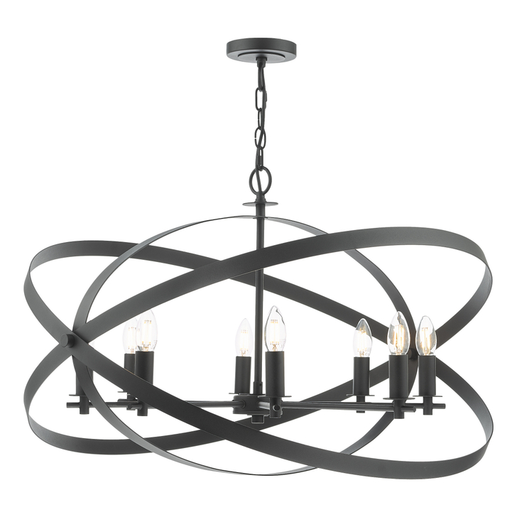 Dar Nitya 8 Light Pendant Matt Black