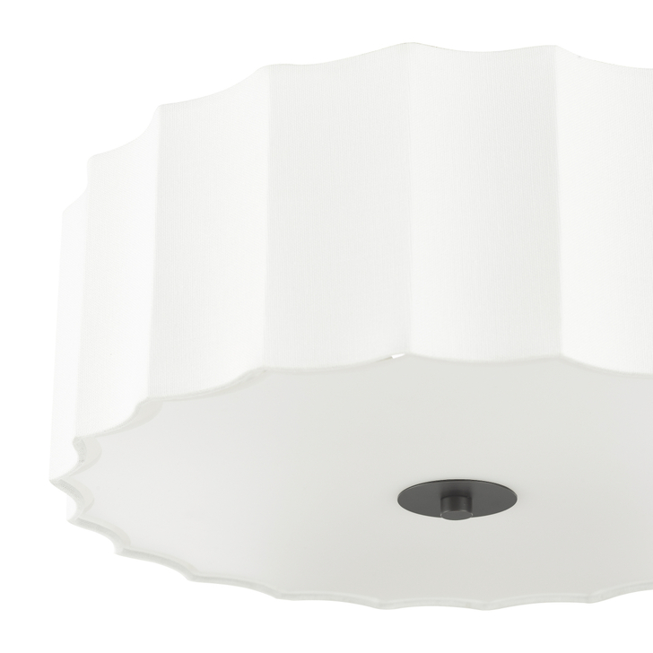 Dar Noura 3 Light Flush Ivory and White