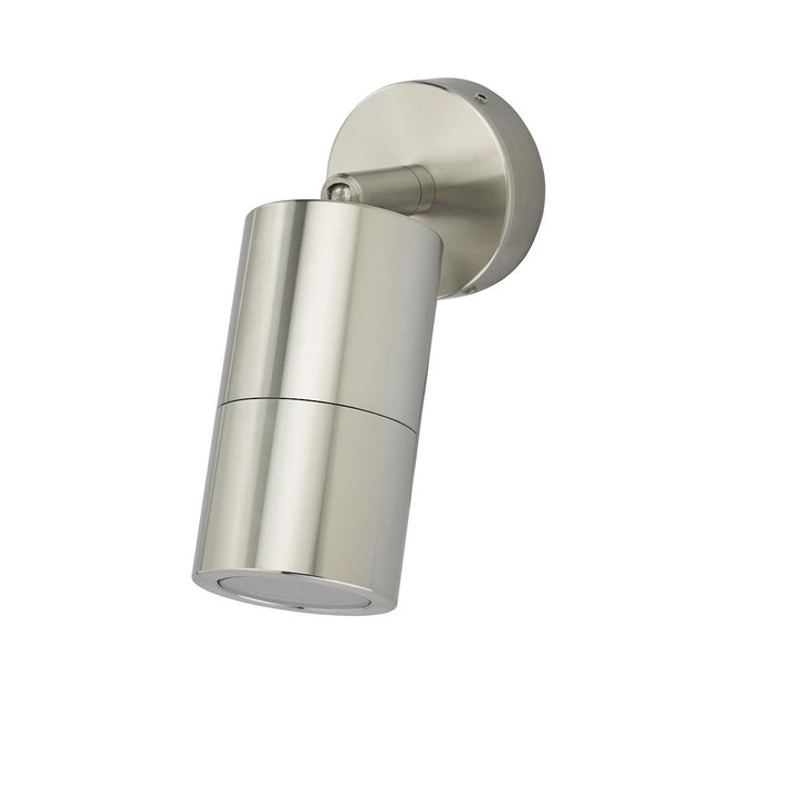 Dar Ortega ORT0768 Exterior Single Wall Light In Brushed Aluminium Finish - IP65