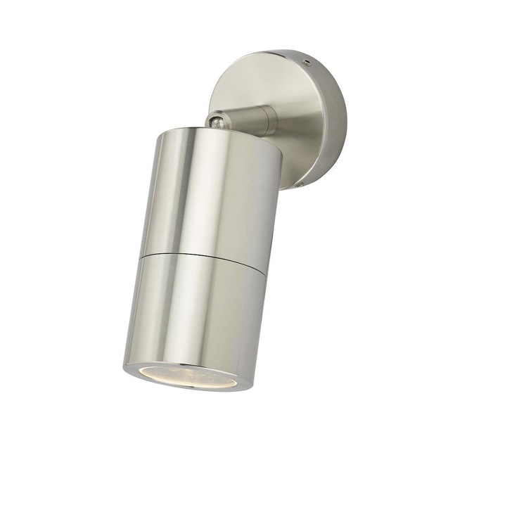 Dar Ortega ORT0768 Exterior Single Wall Light In Brushed Aluminium Finish - IP65