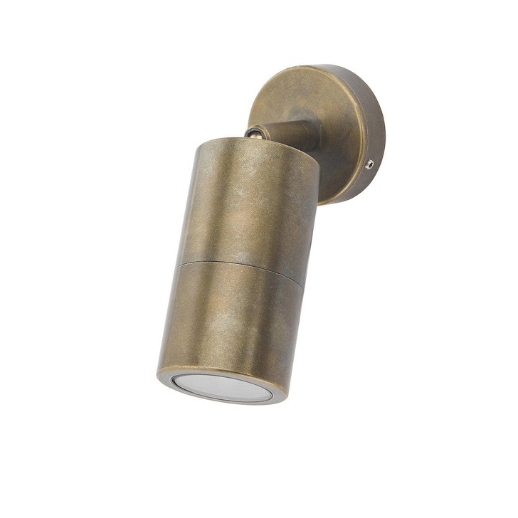 Dar Ortega ORT0775 Exterior Single Wall Light In Aged Brass Finish - IP65