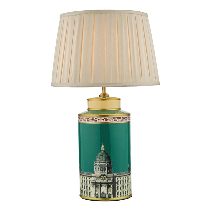 Dar Prospect Green And Gold Palace Motif Ceramic Table Lamp - Base Only