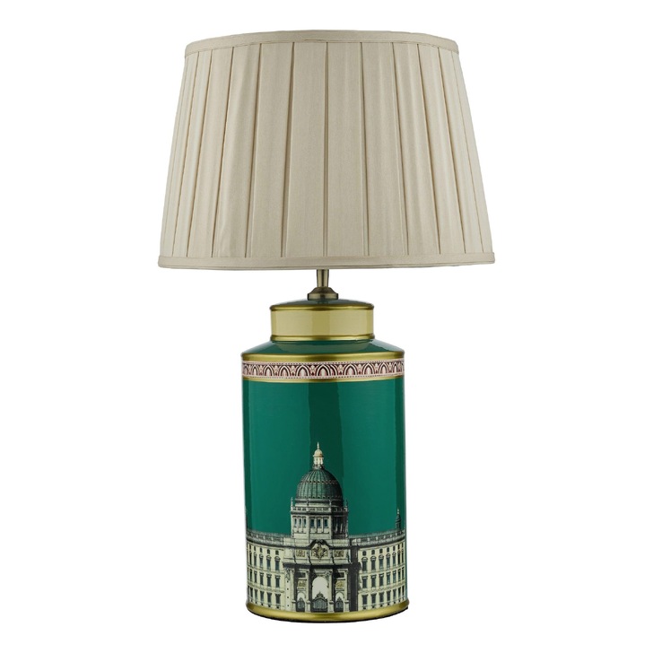 Dar Prospect Green And Gold Palace Motif Ceramic Table Lamp - Base Only