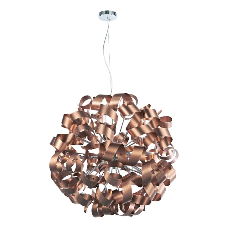 Dar Rawley RAW1264 Brushed Copper 12 Light Pendant