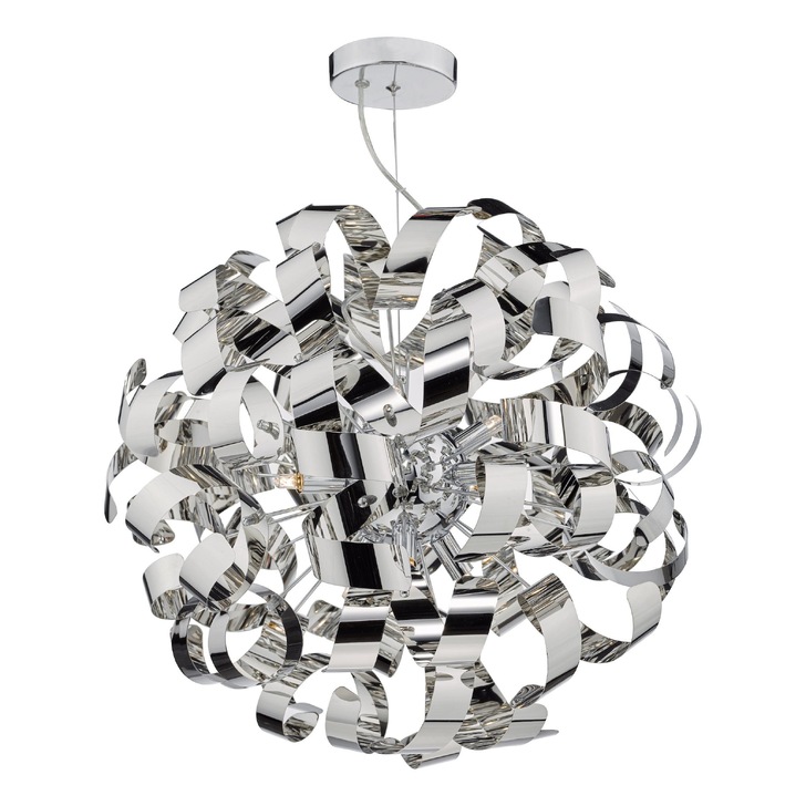 Dar Rawley RAW1355 Polished Chrome 9 Light Pendant