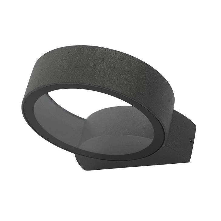 Dar Reon REO3239 Exterior Single LED Circle Wall Light In Anthracite Finish - IP65