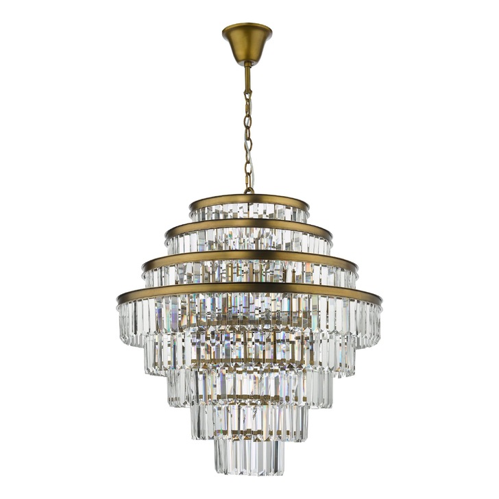 Dar Rhapsody 12 Light Bronze Crystal Chandelier